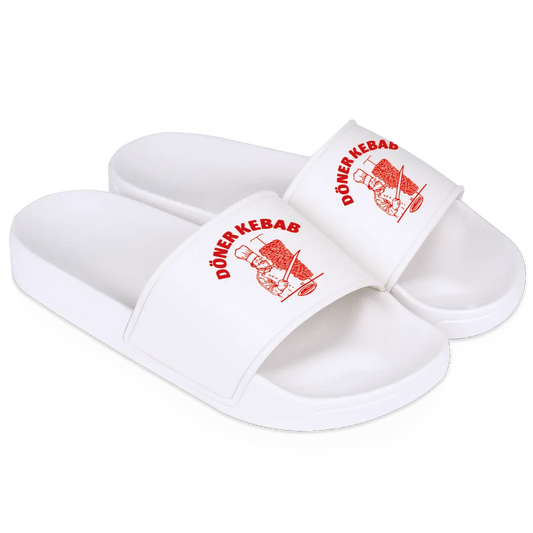 Döner Kebab Badelatschen #farbe_weiss