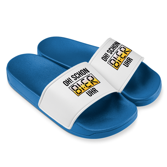 Oh schon Bier Uhr - Badelatschen #farbe_blau