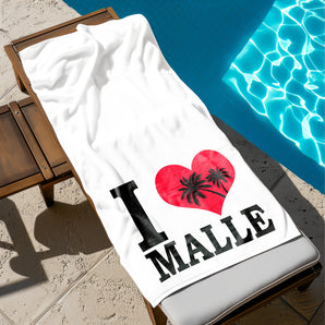 I Love Malle - Hochwertiges Badetuch