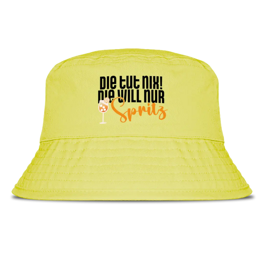 Die tut nix! Die will nur Spritz - Fischerhut #farbe_yellow