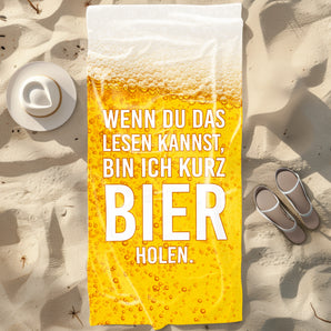 Bier holen - Hochwertiges Badetuch