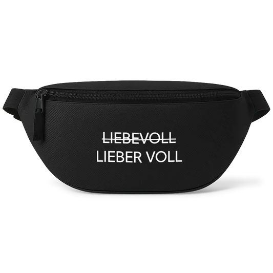 Lieber voll - Bauchtasche #farbe_schwarz
