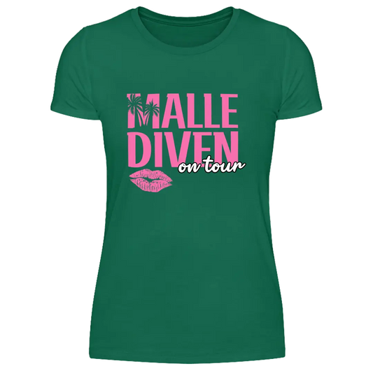 Malle Diven on tour  - Damen T-Shirt Farbe Grün