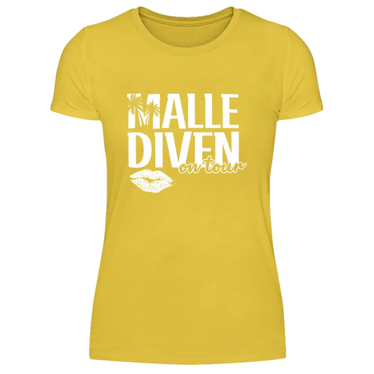 Malle Diven on tour  - Damen T-Shirt Farbe Gelb