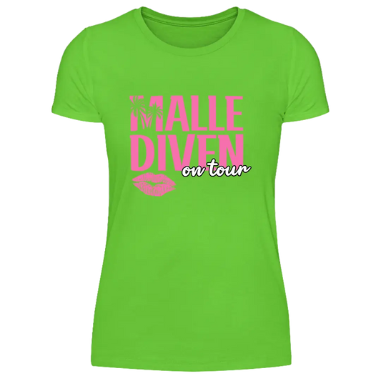 Malle Diven on tour  - Damen T-Shirt Farbe Grün