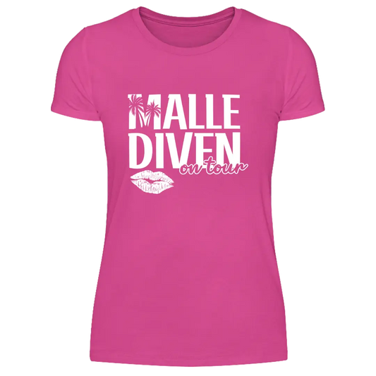 Malle Diven on tour  - Damen T-Shirt Farbe Pink