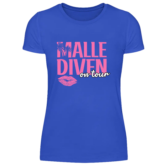 Malle Diven on tour  - Damen T-Shirt Farbe Blau