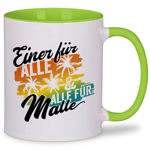 Einer für alle und alle für Malle - Tasse #farbe_gruen
