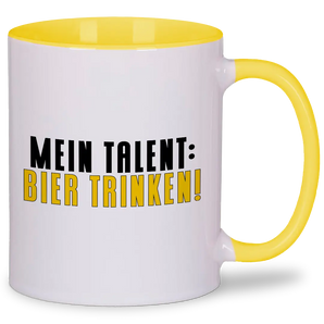 Mein Talent: Bier trinken - Tasse #farbe_gelb