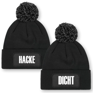 Hacke / Dicht - 2er Set Beanie mit Bommel 