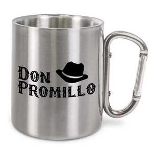 Don Promillo - Edelstahl-Trinkbecher mit Karabinerhaken 