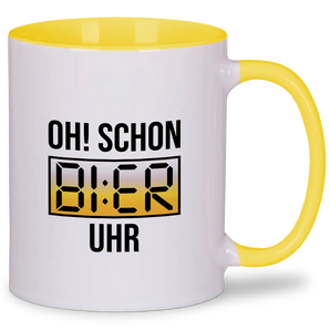 Oh schon Bier Uhr - Tasse #farbe_gelb