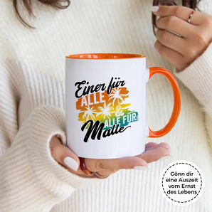 Einer für alle und alle für Malle - Tasse #farbe_orange