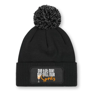 Die tut nix! Die will nur Spritz - Beanie mit Bommel