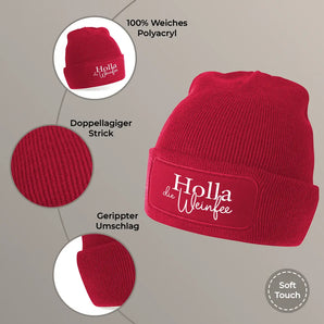 Holla die Weinfee - Beanie #farbe_rot