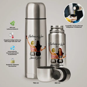 Partners in wine - Thermosflasche Personalisiert