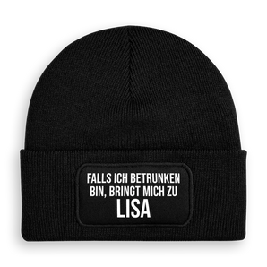 Falls ich betrunken bin - Beanie Personalisiert #farbe_schwarz