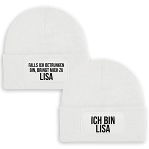 Falls ich betrunken bin Set - Beanie Personalisiert #farbe_weiss