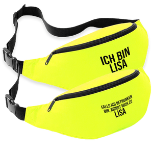 Falls ich betrunken bin. 2er Set  - Bauchtasche Personalisiert #farbe_gelb