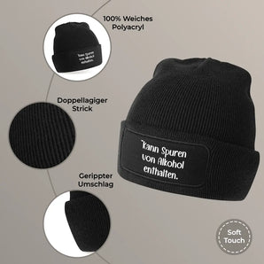 Kann Spuren von Alkohol enthalten - Beanie #farbe_schwarz