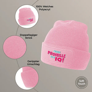 Mehr Promille als IQ - Beanie #farbe_rosa