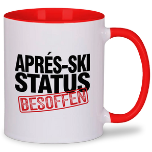 Aprés-Ski Status Besoffen - Tasse #farbe_rot