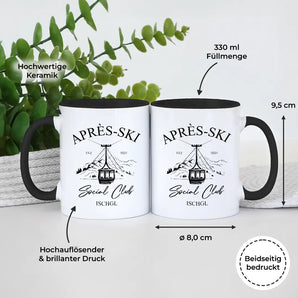 Aprés-Ski Social Club - Tasse Personalisiert #farbe_schwarz