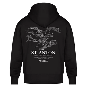 Ski Map St. Anton - Premium Oversized Hoodie #druck_hinten