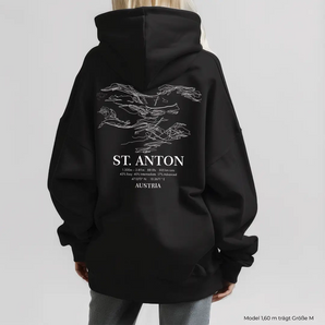 Ski Map St. Anton - Premium Oversized Hoodie #druck_hinten