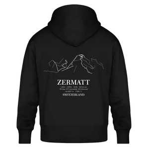 Ski Map Zermatt - Premium Oversized Hoodie #druck_hinten