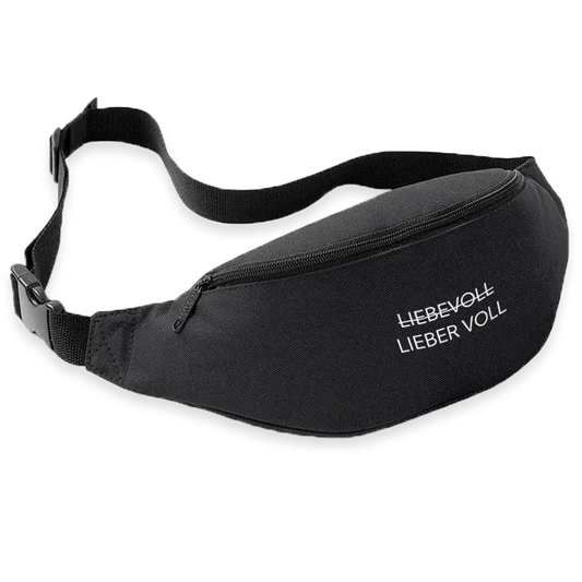 Lieber voll - Bauchtasche #farbe_schwarz