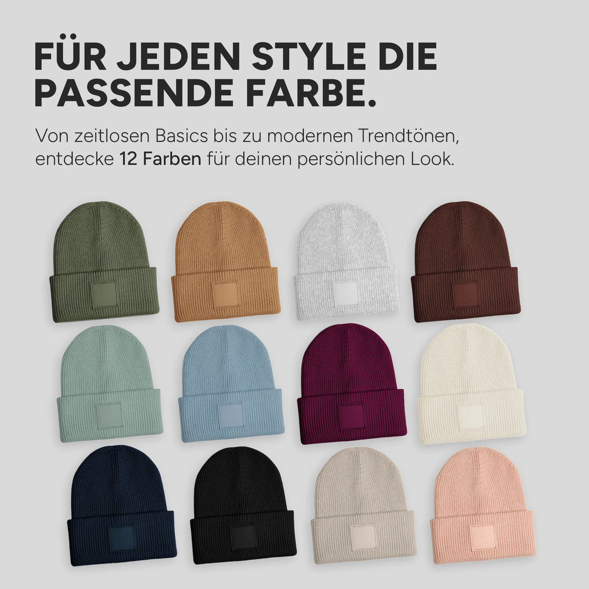 Zwölf Farben zur Auswahl