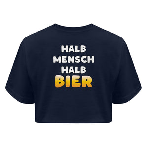 Halb Mensch Halb Bier - Boyfriend Organic Crop Top-6887