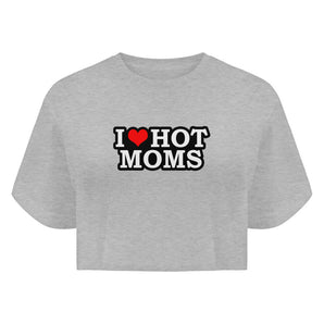 I Love Hot Moms - Boyfriend Organic Crop Top-6892
