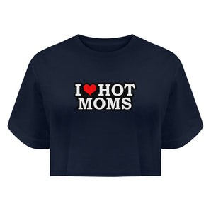 I Love Hot Moms - Boyfriend Organic Crop Top-6887