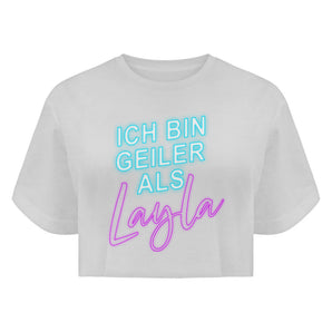 Ich bin geiler als Layla - Boyfriend Organic Crop Top-3