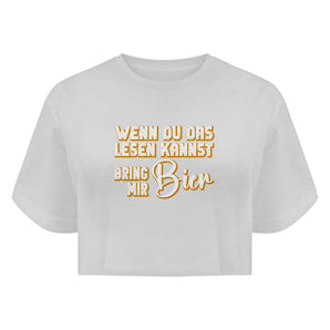 Wenn du das lesen kannst, bring mir Bier - Boyfriend Organic Crop Top-3